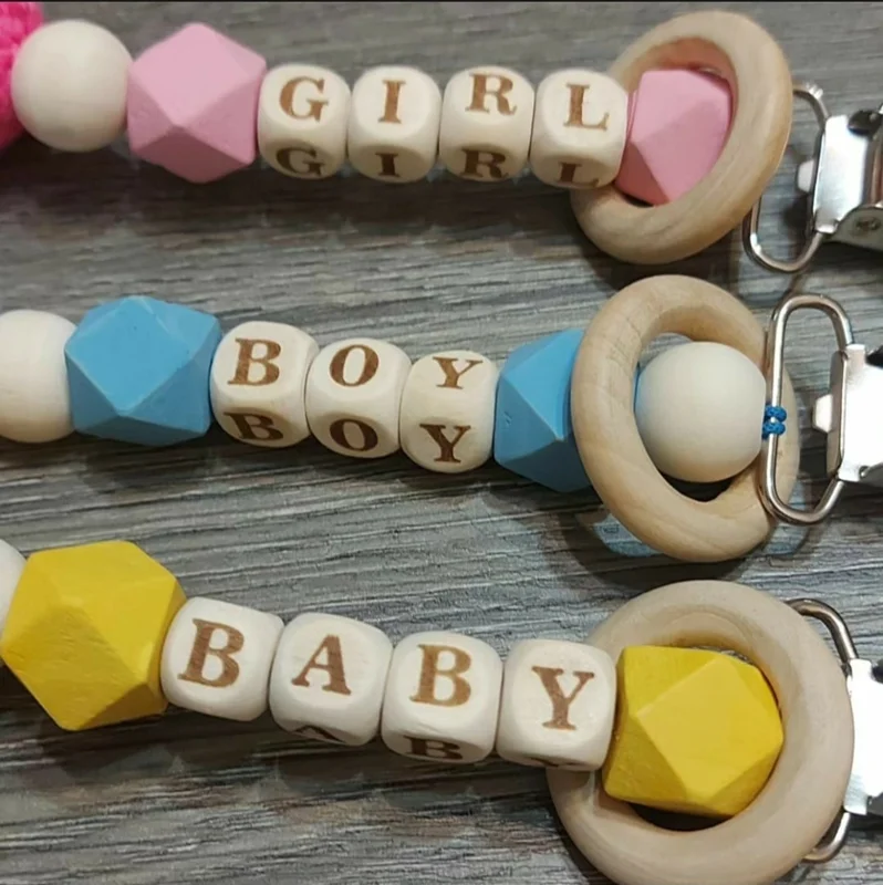 فروش مهره حروف چوبی پک های BABY، BOY، GIRL